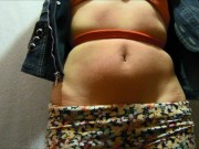 Tied belly of my 18 year old girlfriend I masturbate her spanking and spanking her belly button sexy 15/16