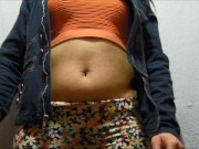 Tied belly of my 18 year old girlfriend I masturbate her spanking and spanking her belly button sexy 2/16