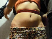 Tied belly of my 18 year old girlfriend I masturbate her spanking and spanking her belly button sexy 6/16