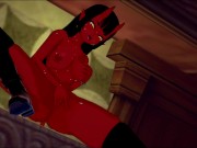 Meru the Succubus rubs and fingers her pussy. 13/16