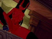 Meru the Succubus rubs and fingers her pussy. 15/16