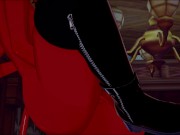 Meru the Succubus rubs and fingers her pussy. 9/16