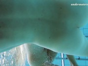 Lera and Sima strip each other like lesbians in the pool 13/16