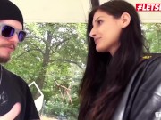 BUMSBUS - SKINNY BRUNETTE COCO KISS FUCKS BBC IN THE CAR FOR MONEY - LETSDOEIT 1/16