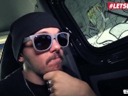 BUMSBUS - SKINNY BRUNETTE COCO KISS FUCKS BBC IN THE CAR FOR MONEY - LETSDOEIT 12/16