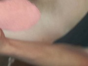 Pink fuzzy popcorn socks and wrinkled soles wind up all cummy somehow?!=) 5/16