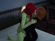 Black Widow and Poison Ivy fuck using toys. 1/16