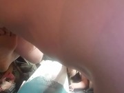 BLOOPER Big Tiddy Goth Wife almost breaks her neck when bondage bench she's tied to tips over 16/16