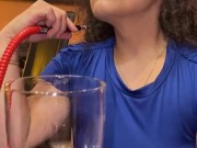 Xoco-Latina Smoking fetish blue dress 1/16