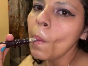 Xoco-Latina Smoking fetish blue dress 16/16