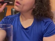 Xoco-Latina Smoking fetish blue dress 2/16