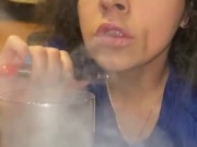 Xoco-Latina Smoking fetish blue dress 4/16