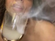 Xoco-Latina Smoking fetish blue dress 9/16
