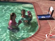 Poolside Blowjobs and Lesbian Licking Gets Intense 2/16