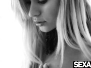 Watch this hot model take off her sexy lingerie and fuck herself 6/16