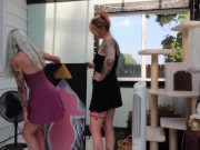 two classy ladies casually walking around starting 3/16