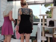 two classy ladies casually walking around starting 4/16