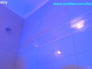 Messy orgasm in the shower with black dildo 7/16