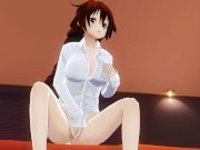 3D HENTAI Redhead girlfriend masturbates on your bed 11/16