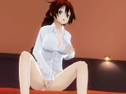 3D HENTAI Redhead girlfriend masturbates on your bed 12/16