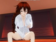 3D HENTAI Redhead girlfriend masturbates on your bed 15/16