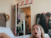 Slutty 20 year old fucking herself with 7 inch cock 8/16