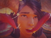 Двойной Анал с Фурри монстрами и последующим струйным оргазмом 3/16