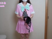Tバックピンクセーラー服でノーブラノーパン生着替え下着紹介❤️ 12/16