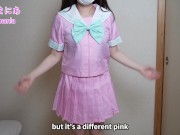 Tバックピンクセーラー服でノーブラノーパン生着替え下着紹介❤️ 4/16