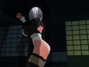 3D HENTAI 2B jerks off her friends 8/16