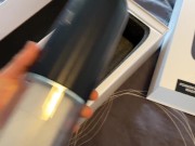 Cumming using an automated masturbator (Svakom Alex NEO) on my big cock 1/16