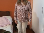 Our maid shows off excited in front of me and asks me to fuck her 1/16