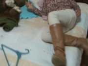 Our maid shows off excited in front of me and asks me to fuck her 16/16