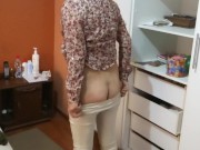 Our maid shows off excited in front of me and asks me to fuck her 4/16