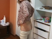 Our maid shows off excited in front of me and asks me to fuck her 5/16