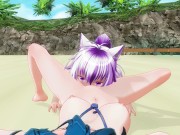 3D HENTAI YURI Schoolgirls have fun on the beach 6/16