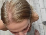 Cumshot on the face S-Wife Katy 16/16