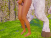 Оливию трахает Furry Монстр вставляет конский член в тугую киску и задницу 3/16