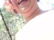 amateur couple, blow job and creampie down by the creek. vibrator, squirting, hairy pussy 16/16