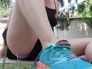 Your Italian stepmother dominates you after running and puts her dirty socks on your face 9/16