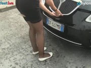 Redhead pedal pumping in ballet flats 2/16