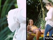 Sexy lesbian pleasures her lover with a strap on 5/16