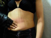 My 18 year old girlfriend gets warm pressing her belly with my hands her soft belly is delicious P1 12/16