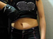 My 18 year old girlfriend gets warm pressing her belly with my hands her soft belly is delicious P1 4/16