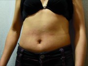 My 18 year old girlfriend gets warm pressing her belly with my hands her soft belly is delicious P1 6/16