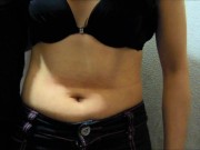 My 18 year old girlfriend gets warm pressing her belly with my hands her soft belly is delicious P1 8/16