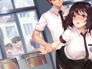Cute brunette in school uniform fucks with classmate in public / japanese schoolgirl