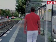 BUMSBUS - BIG TITS BLONDE JESSY KEY HAS SEX IN THE BACKSEAT - LETSDOEIT 1/16