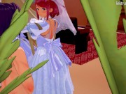 Mythra and Pyra are joined by a petite semen demon for an all white wedding day [SET+AUDIO] 2/16