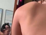 POV thick asian girl riding bbc reverse cowgirl